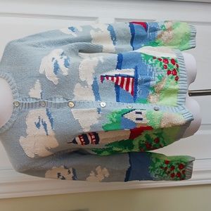 Vintage Northern Isle Knit Lighthouse Sweater Size M/M